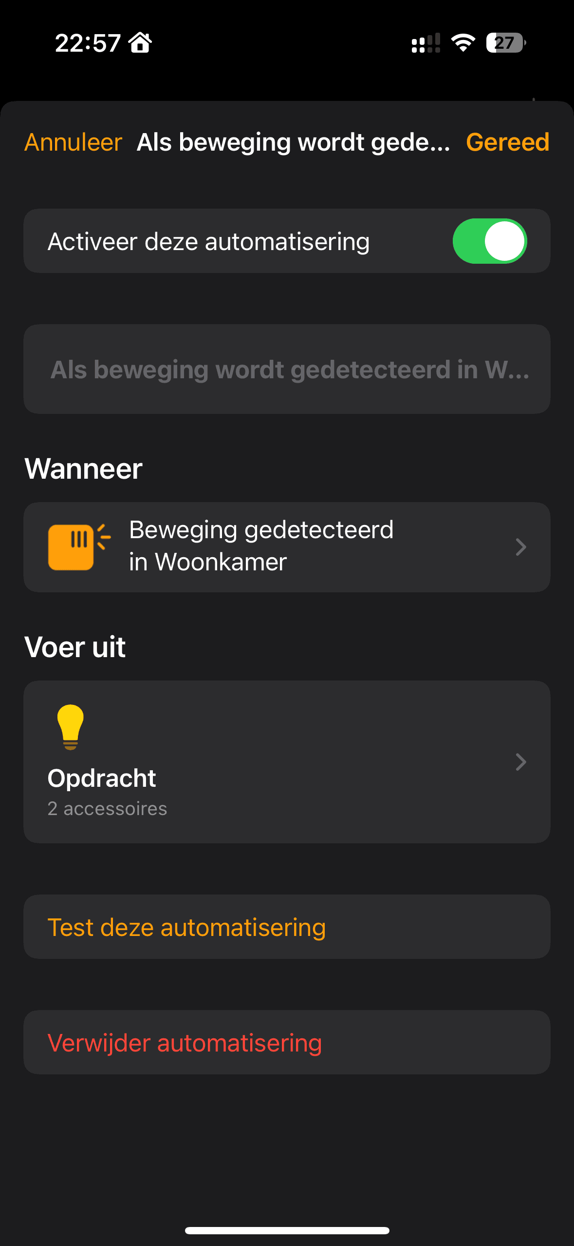 HomeKit automatisering