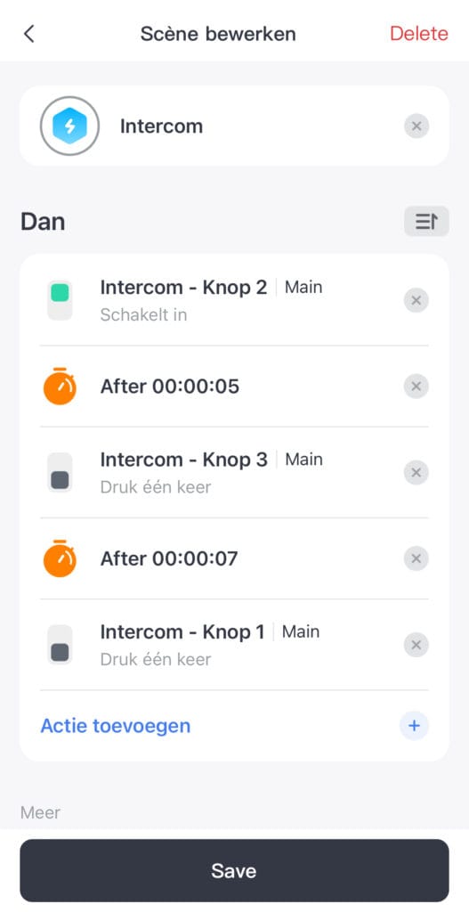 Slimme intercom - Scene in de SwitchBot app
