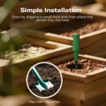 Third Reality bodemvochtsensor geplaatst in een moestuinbak